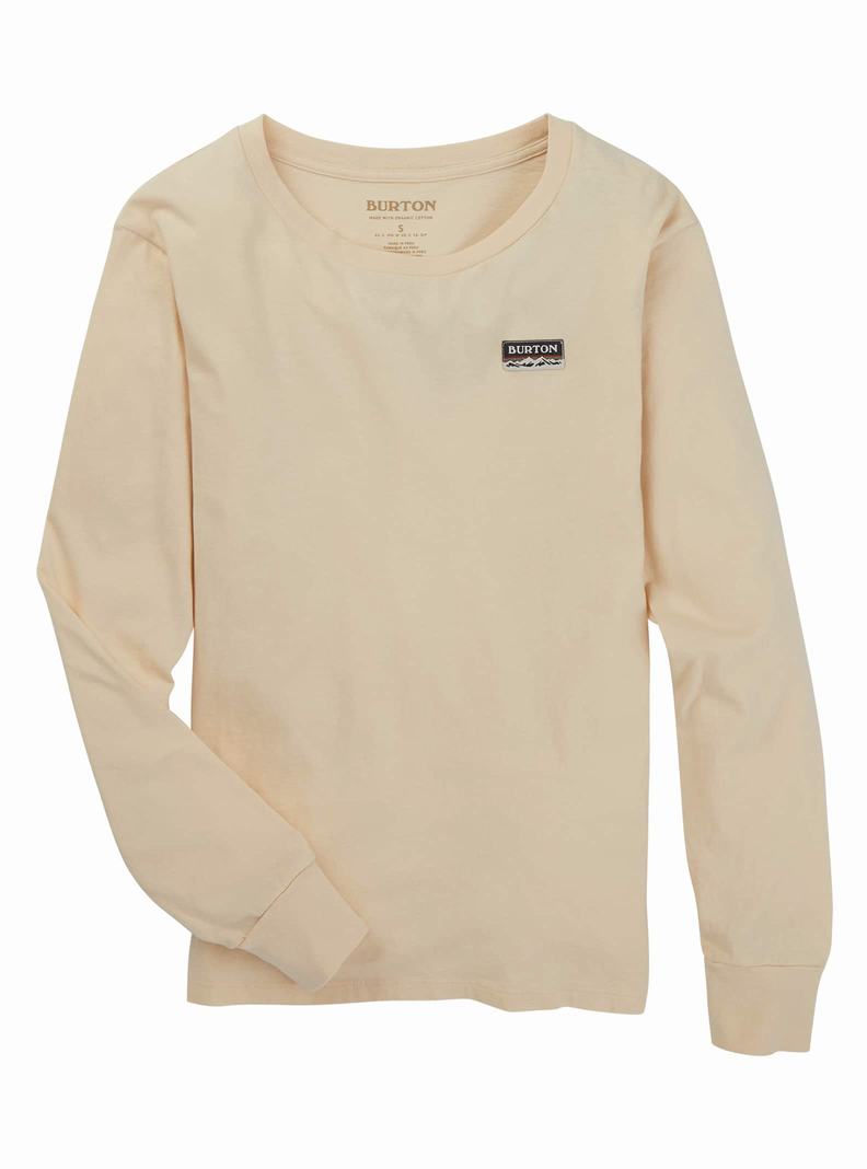 Beige Burton Classic Long Sleeve Women's T-Shirts | GBTWRE689