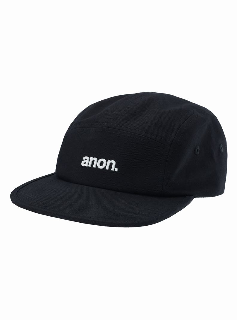 Black Burton Anon Cordova Five-Panel Camp Men's Hat | ESZAXU426