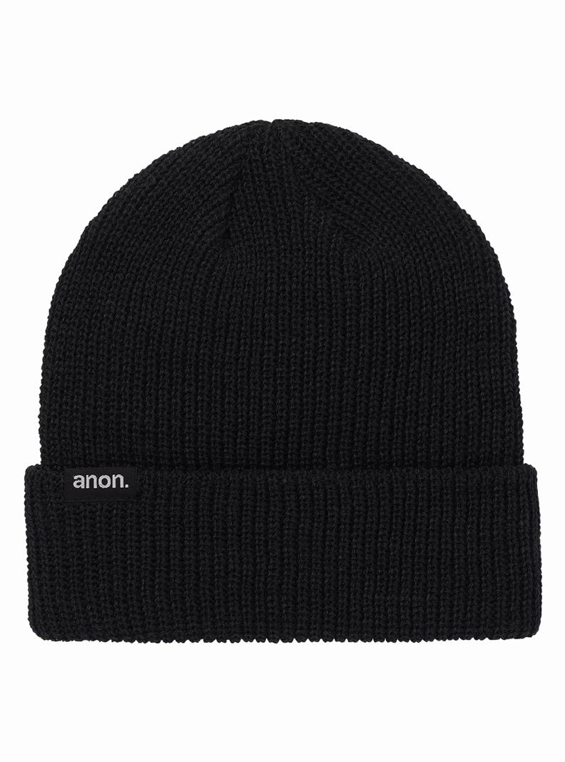 Black Burton Anon Cuff Men's Beanie | JVRHAX208