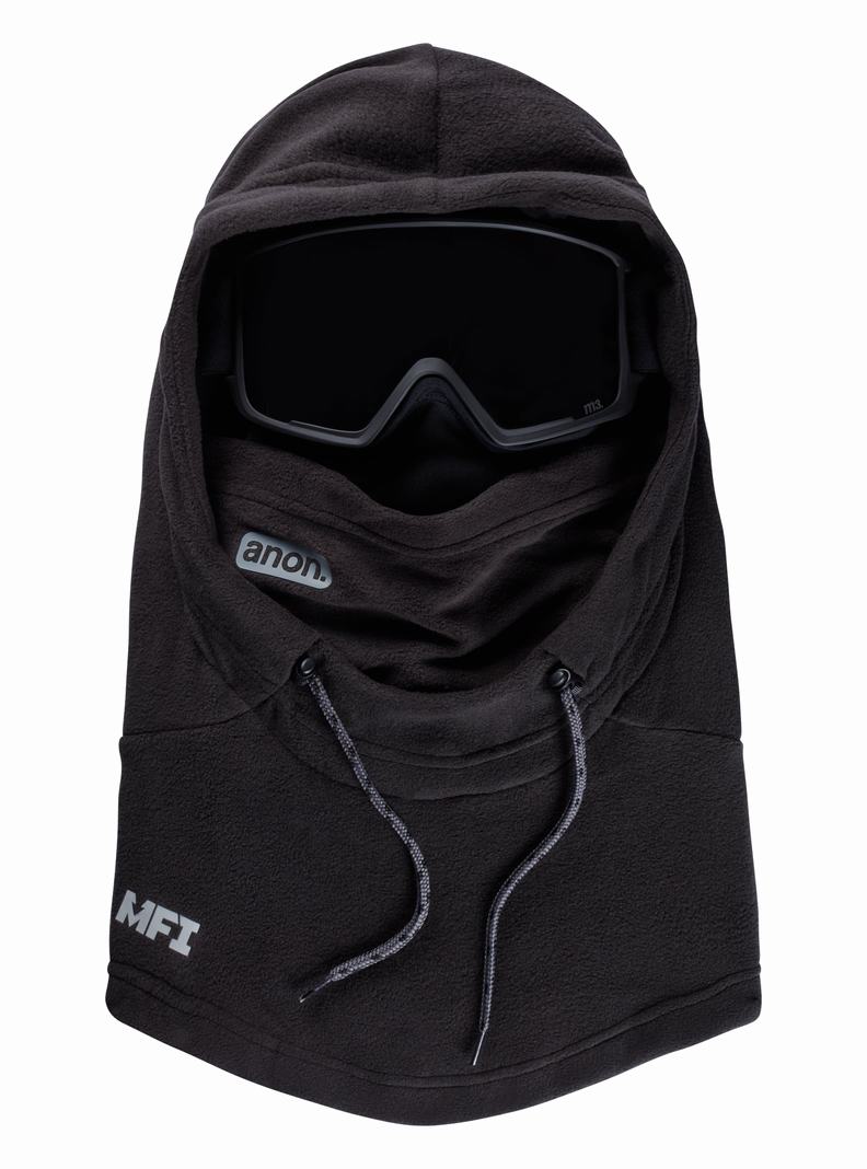 Black Burton Anon MFI® Fleece Helmet Hood Men's Facemasks | ELHDOQ136