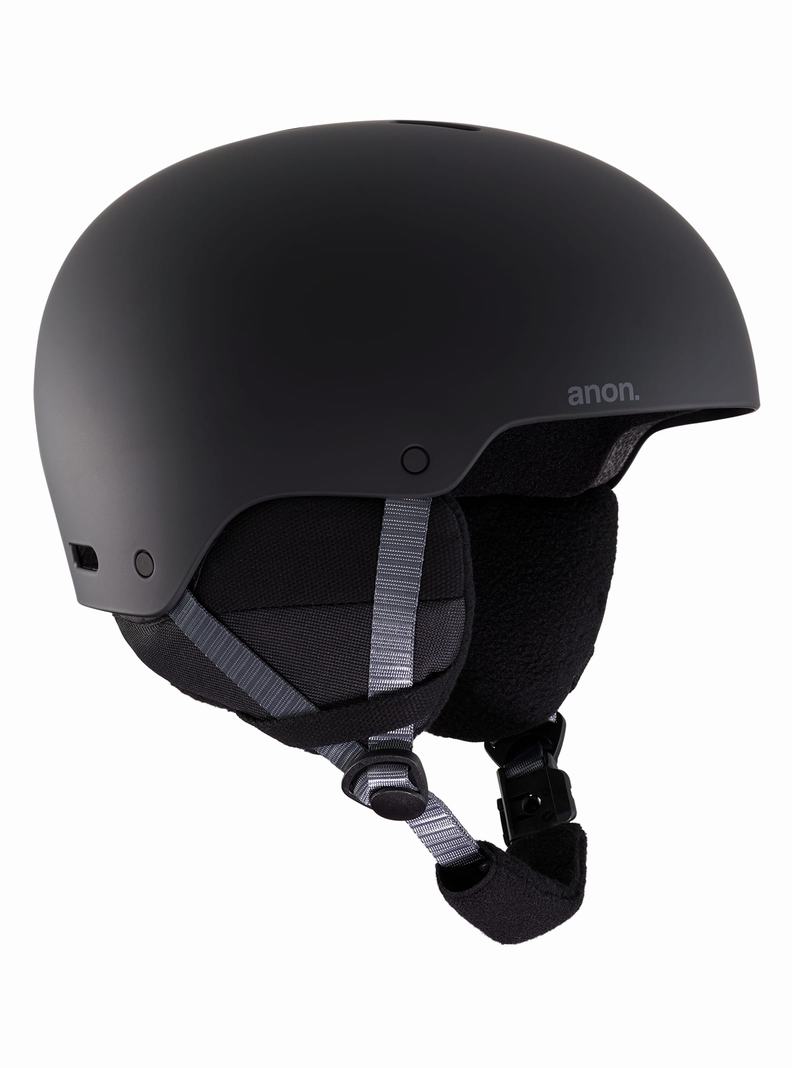 Black Burton Anon Rime 3 Round Fit Kids' Snowboard Helmets | ZMBSTP230