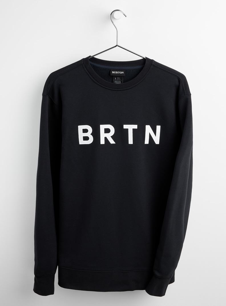 Black Burton BRTN Crew Women's Sweatshirts | QOMYIN175