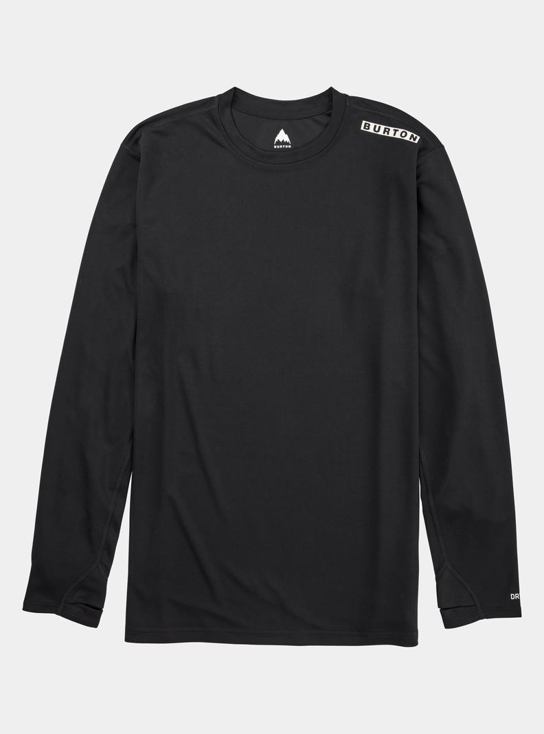 Black Burton Brand Active Long Sleeve Men's Shirts | AHZNWF840