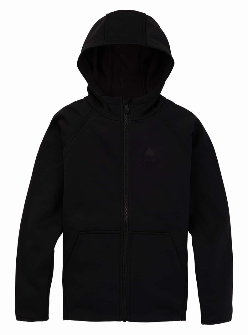 Black Burton Crown Weatherproof Full-Zip Fleece Kids' Sweatshirts | ZNHVBL982