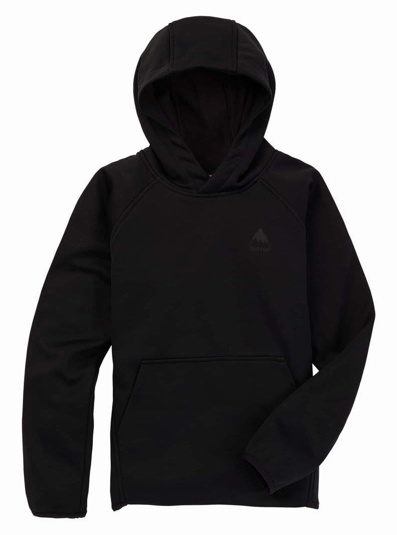 Black Burton Crown Weatherproof Pullover Fleece Kids' Sweatshirts | IKCZWX983