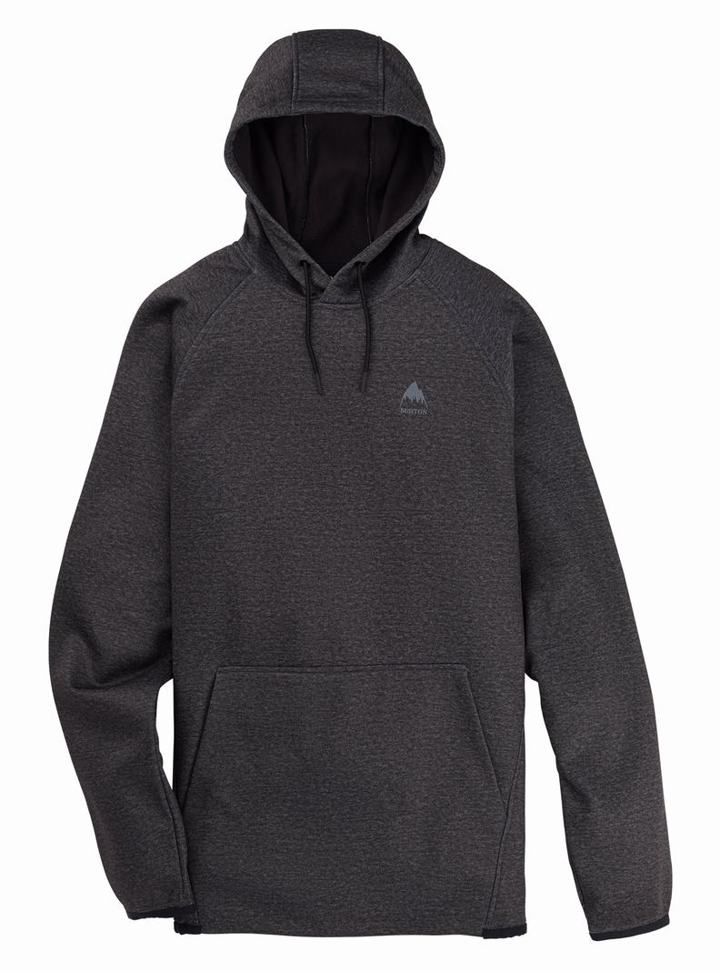 Black Burton Crown Weatherproof Pullover Fleece Men's Sweatshirts | RVSGQB869