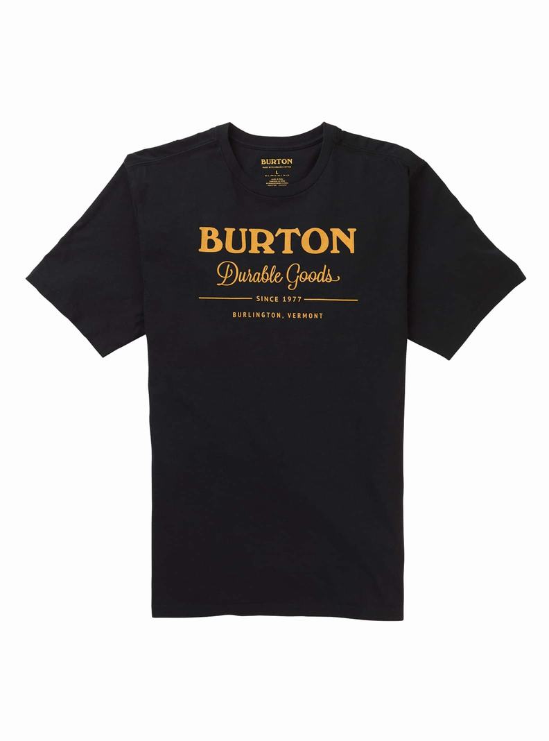 Black Burton Durable Goods Short Sleeve Men's T-Shirts | IRFUJA058