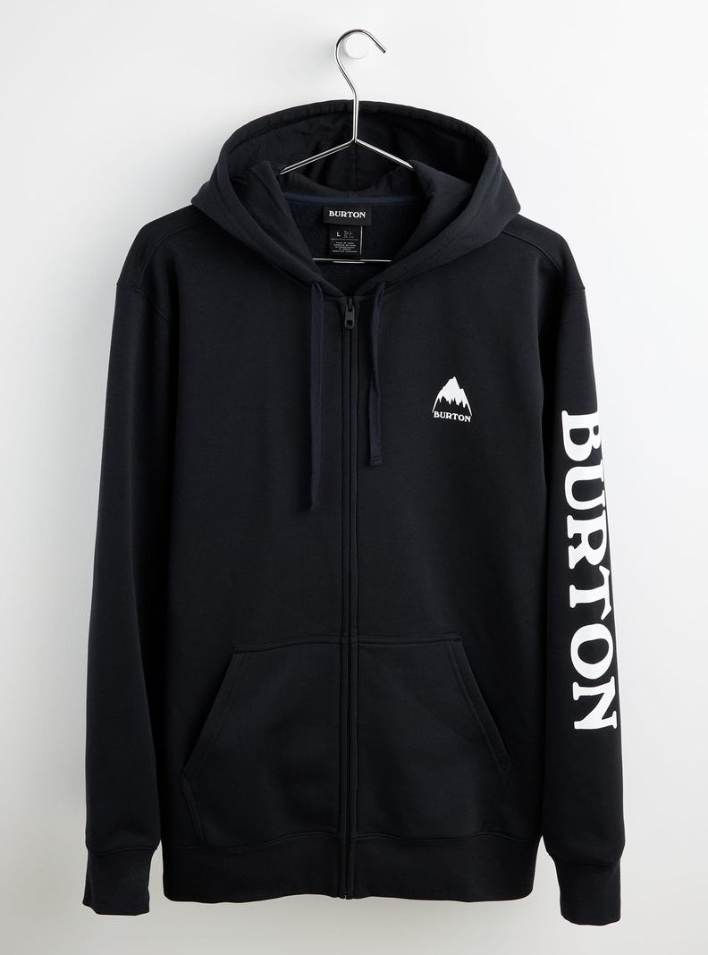 Black Burton Elite Full-Zip Men's Hoodies | LWDBIF976