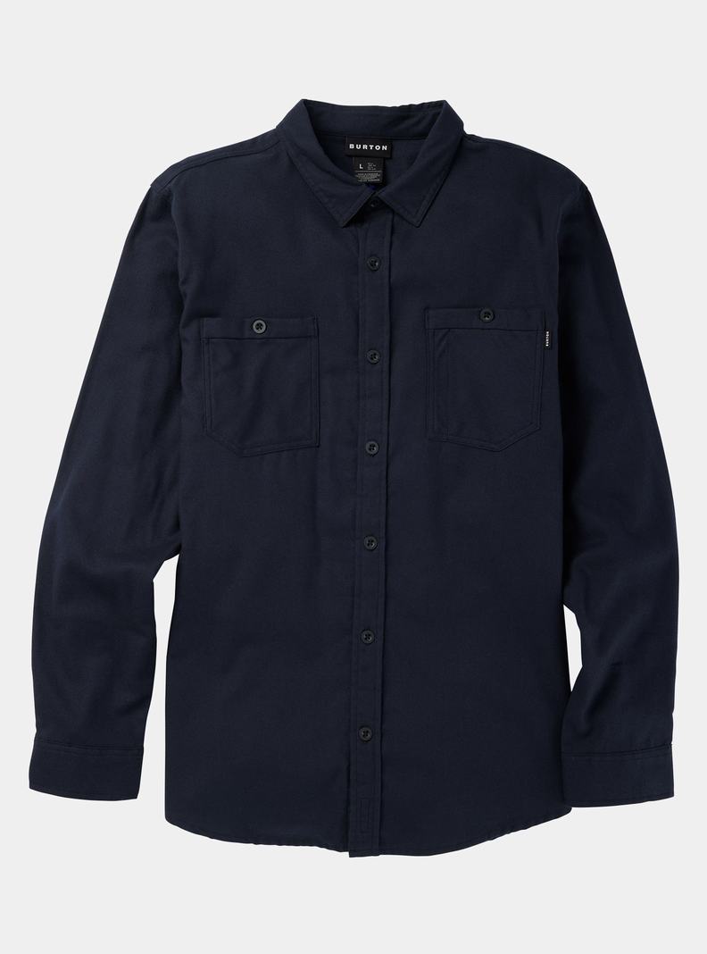 Black Burton Favorite Long Sleeve Flannel Men's Shirts | BEMWUA981