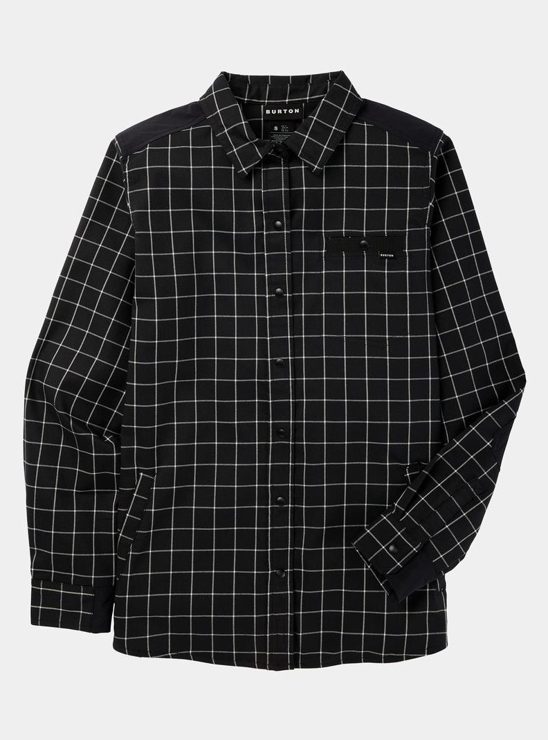 Black Burton Favorite Performance Long Sleeve Flannel Women's Shirts | PNXAKH536