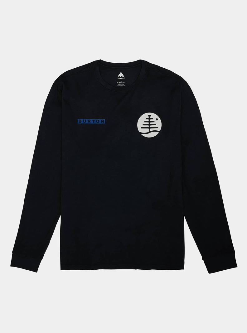 Black Burton Forager Long Sleeve Men's T-Shirts | YLNUFM693