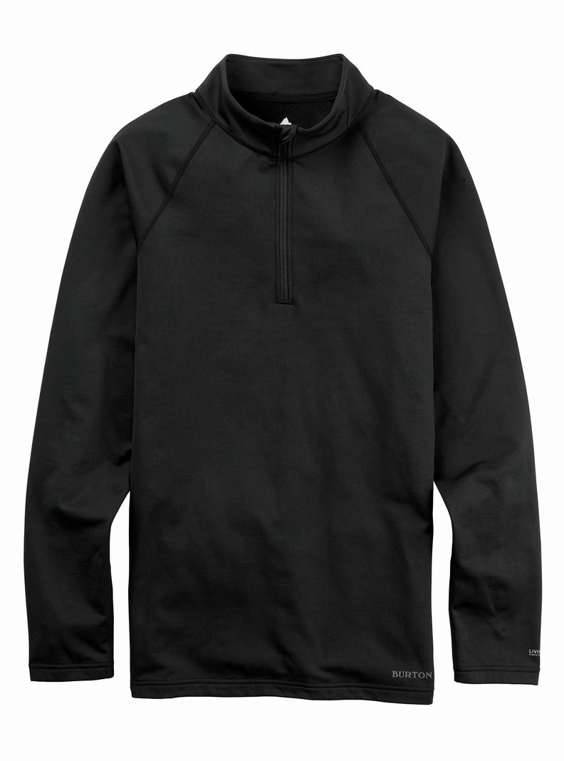 Black Burton Heavyweight X Base Layer Quarter-Zip Men's Base Layer Top | CJDVLB047