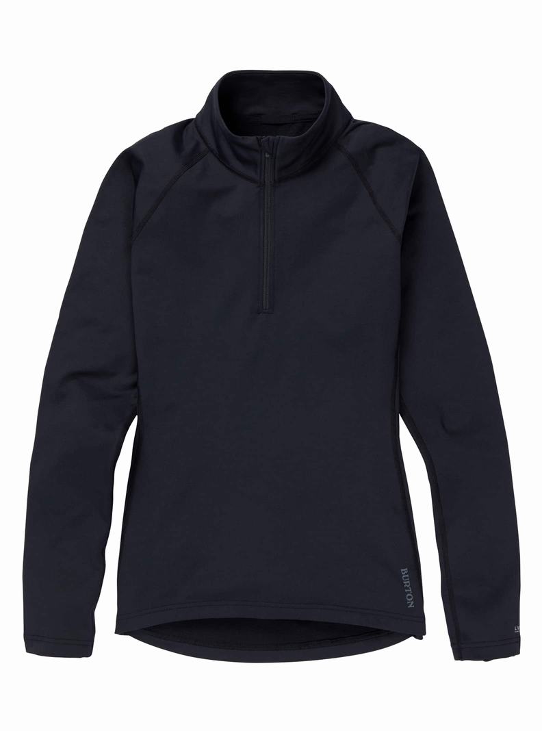 Black Burton Heavyweight X Base Layer Quarter-Zip Women's Base Layer Top | YERQTA369