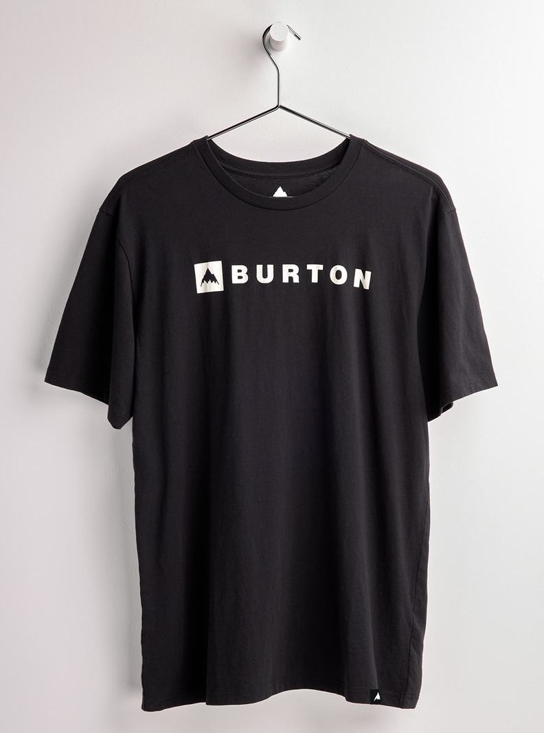 Black Burton Horizontal Mountain Short Sleeve Men's T-Shirts | JABDOX480