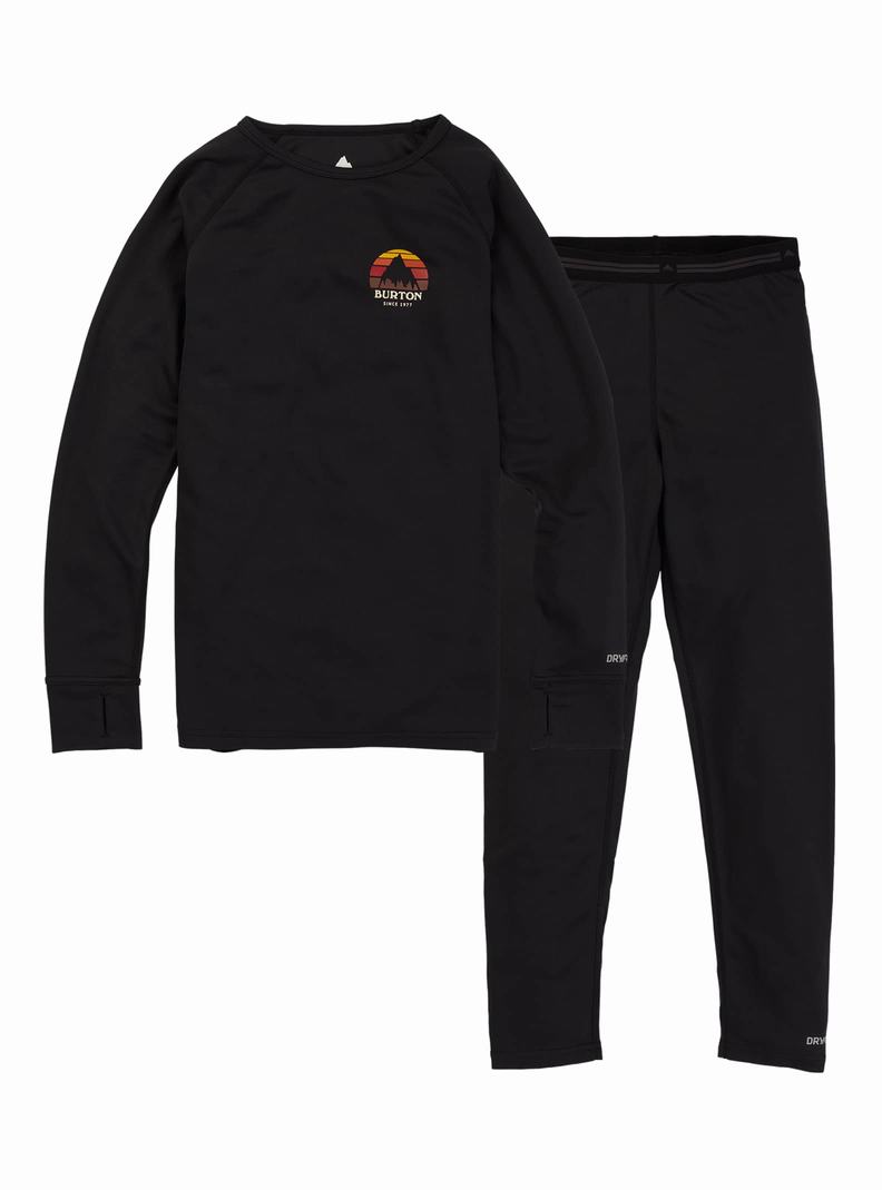 Black Burton Lightweight Base Layer Set Kids' Base Layer Set | IRKJQH413