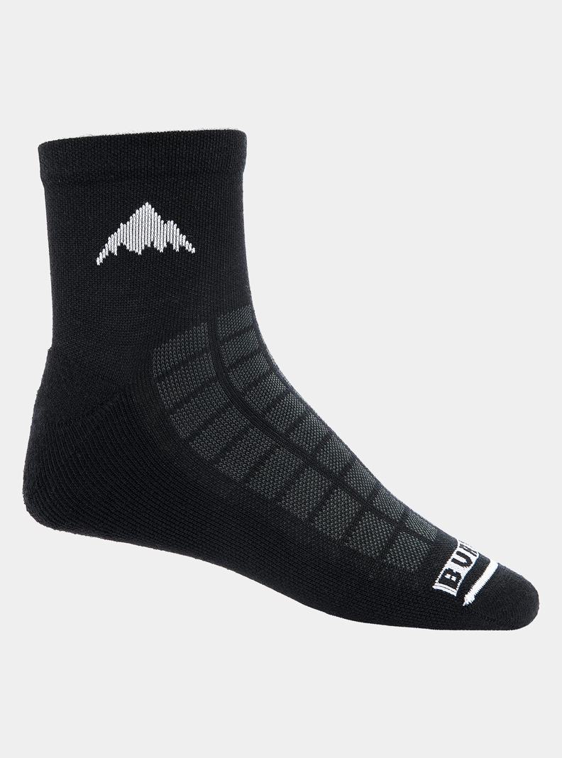 Black Burton Lightweight Quarter Crewneck Men's Socks | MUGFDX074