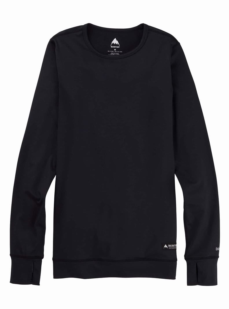 Black Burton Midweight Base Layer Crewneck Women's Base Layer Top | FSMAQL401