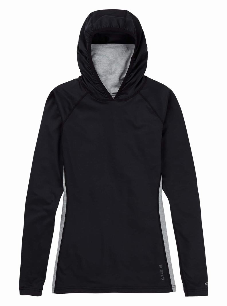 Black Burton Midweight X Base Layer Long Neck Hoodie Women's Base Layer Top | CXOQDN731