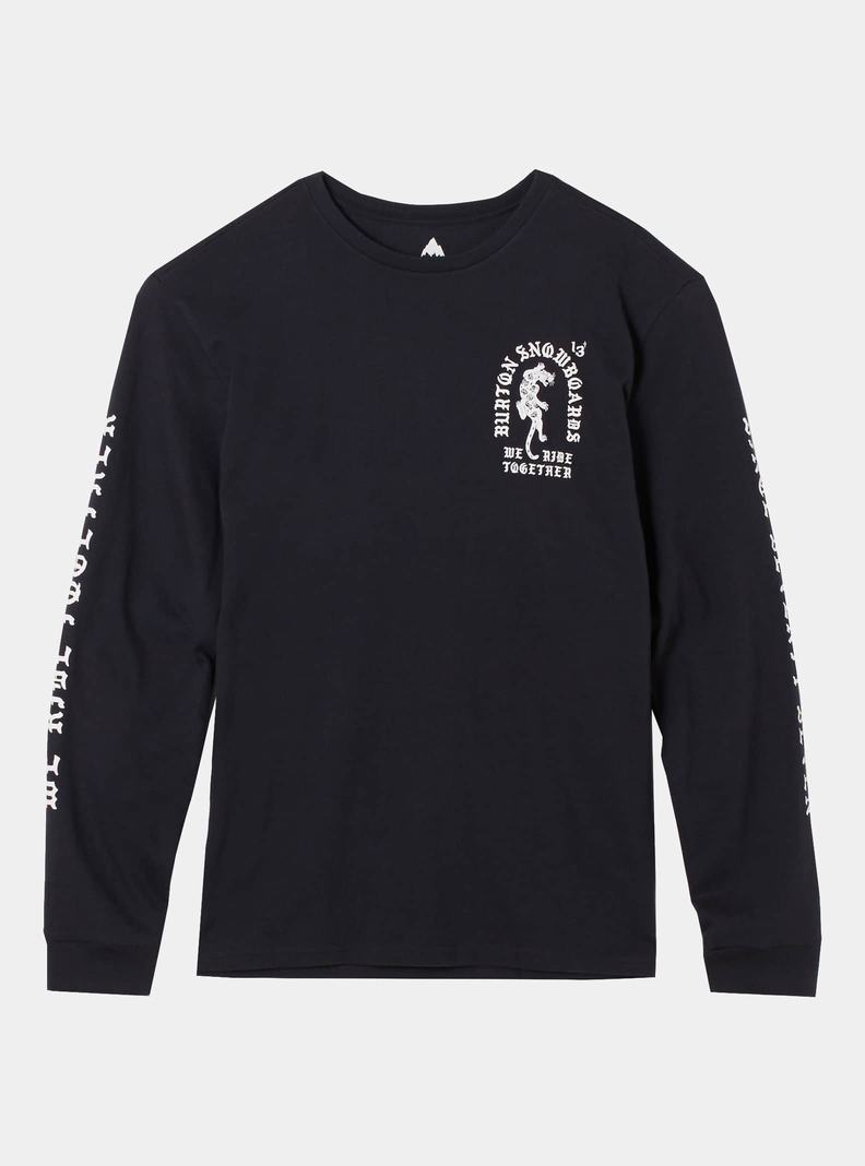 Black Burton Name Dropper Long Sleeve Men's T-Shirts | LVNYSI712