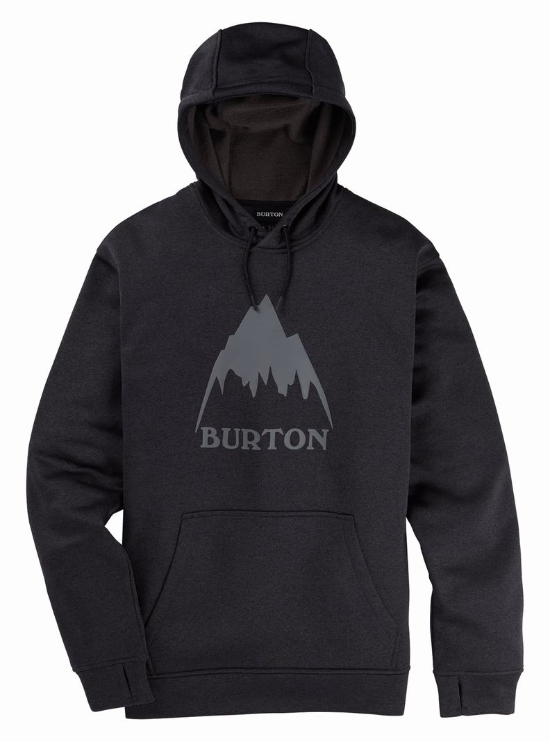 Black Burton Oak Pullover Men's Hoodies | GECNPU835