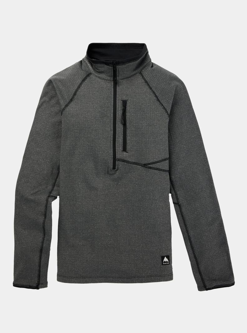 Black Burton Stockrun Grid Half-Zip Women's Fleece | VNHZOF746