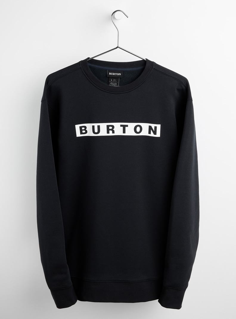 Black Burton Vault Crew Men's Sweatshirts | AJWXKL429