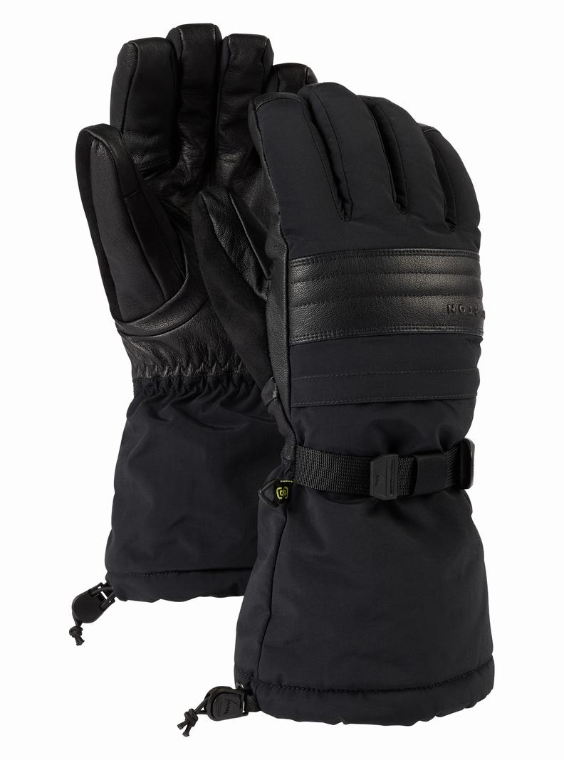 Black Burton Warmest GORE-TEX Men's Ski Gloves | XFGMSR375