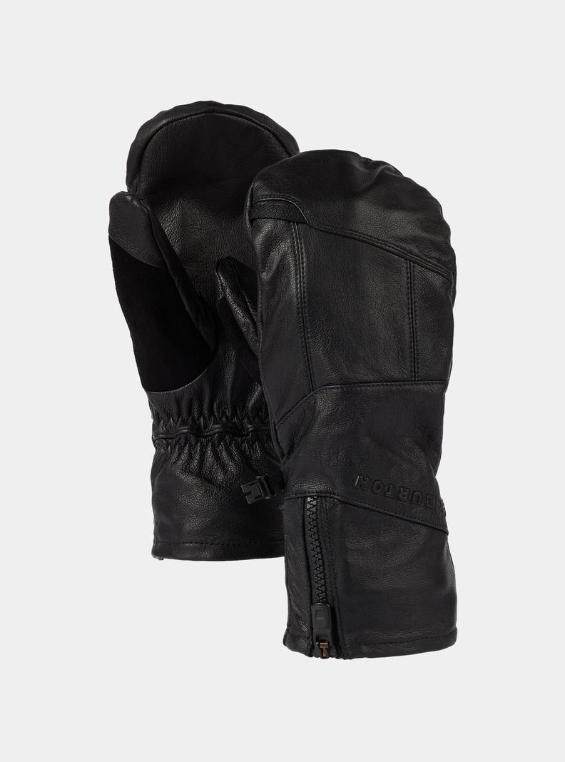 Black Burton [ak] Leather Tech Men's Ski Mittens | CNFJAZ718