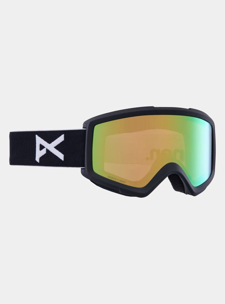 Black / Green Burton Anon Helix 2.0 Perceive Goggles + Bonus Lens Women's Ski Goggles | BGQCTX327