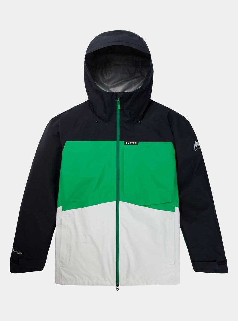 Black / Green / White Burton GORE-TEX 3L Treeline Men's Ski Jackets | HOMFIP863