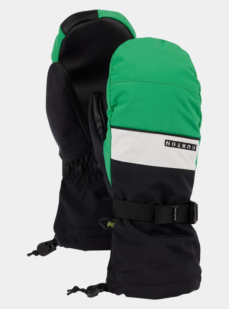 Black / Green / White Burton Profile Men's Ski Mittens | VYSWMT623