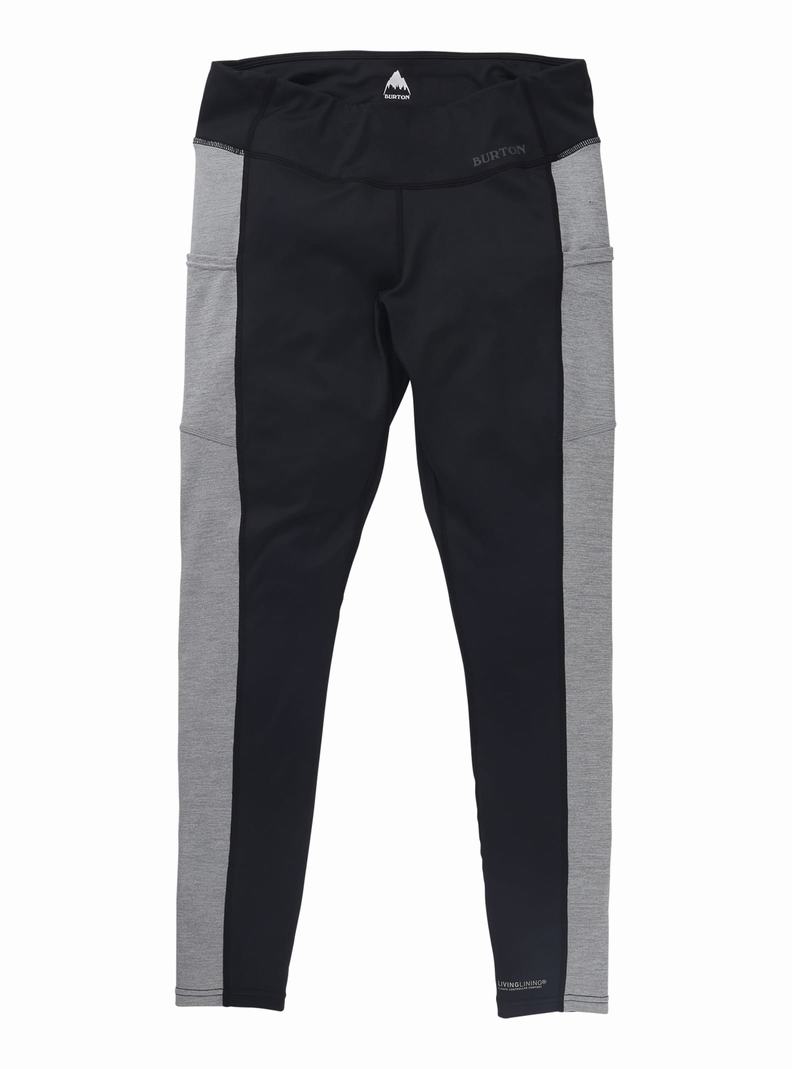 Black / Grey Burton Midweight X Base Layer Pants Women's Base Layer Pants | HMBTXR163