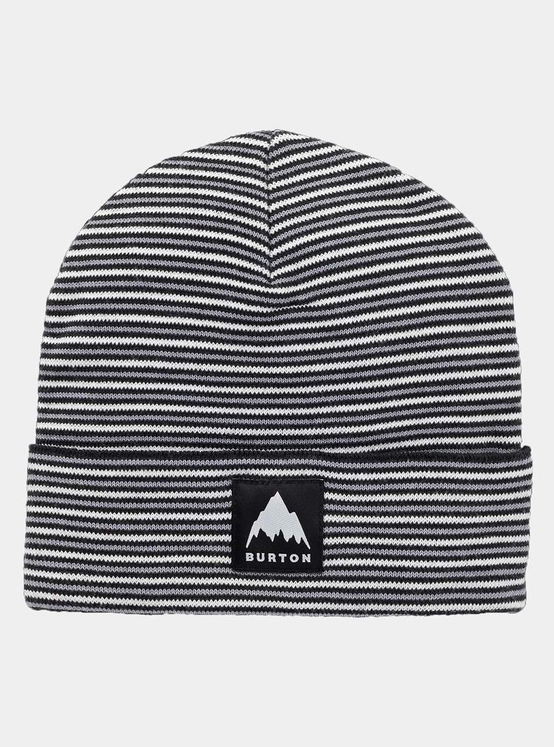 Black / Grey / White Burton Recycled Stripe Kids' Beanie | KNVQIL536