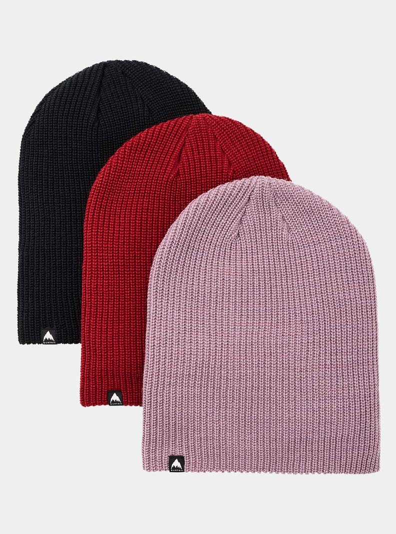 Black / Orange Pink Burton Recycled DND (3 Pack) Men's Beanie | JAGEPU083