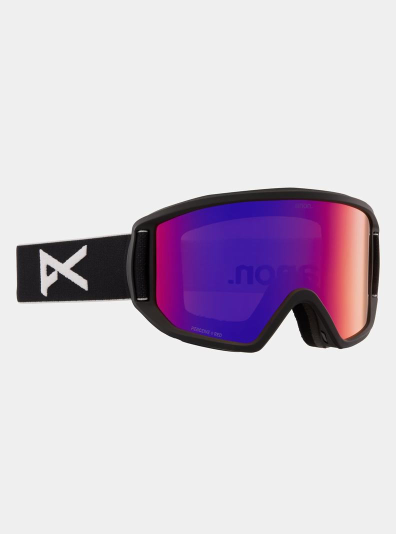 Black / Orange Red Burton Anon Relapse Goggles + Bonus Lens Men's Ski Goggles | GHVSND703