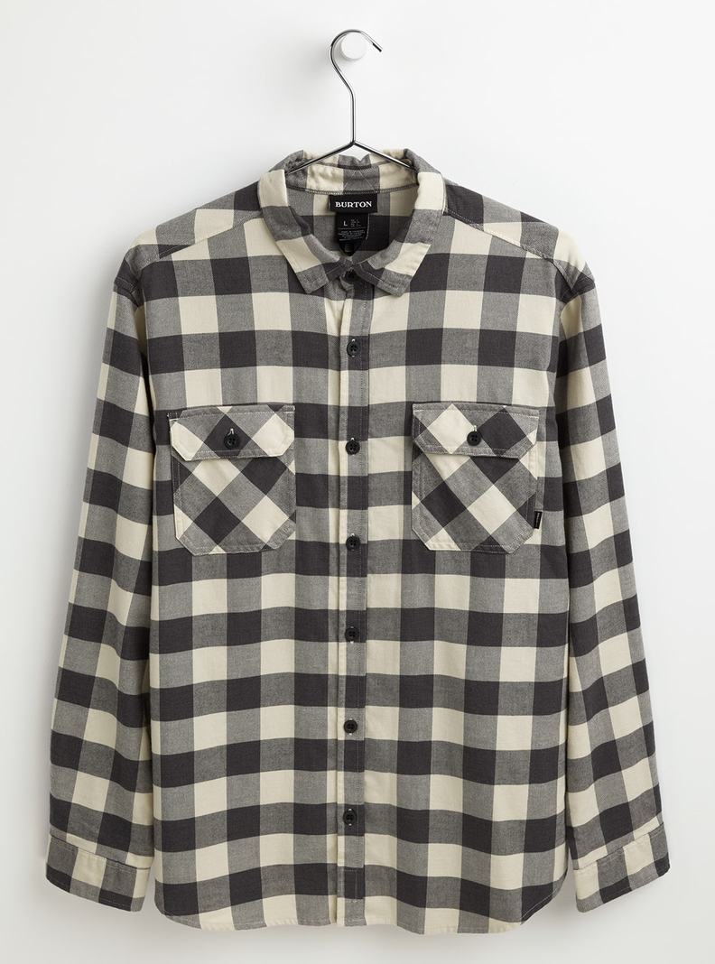 Black / White Burton Brighton Flannel Men's Shirts | SQXPAG730