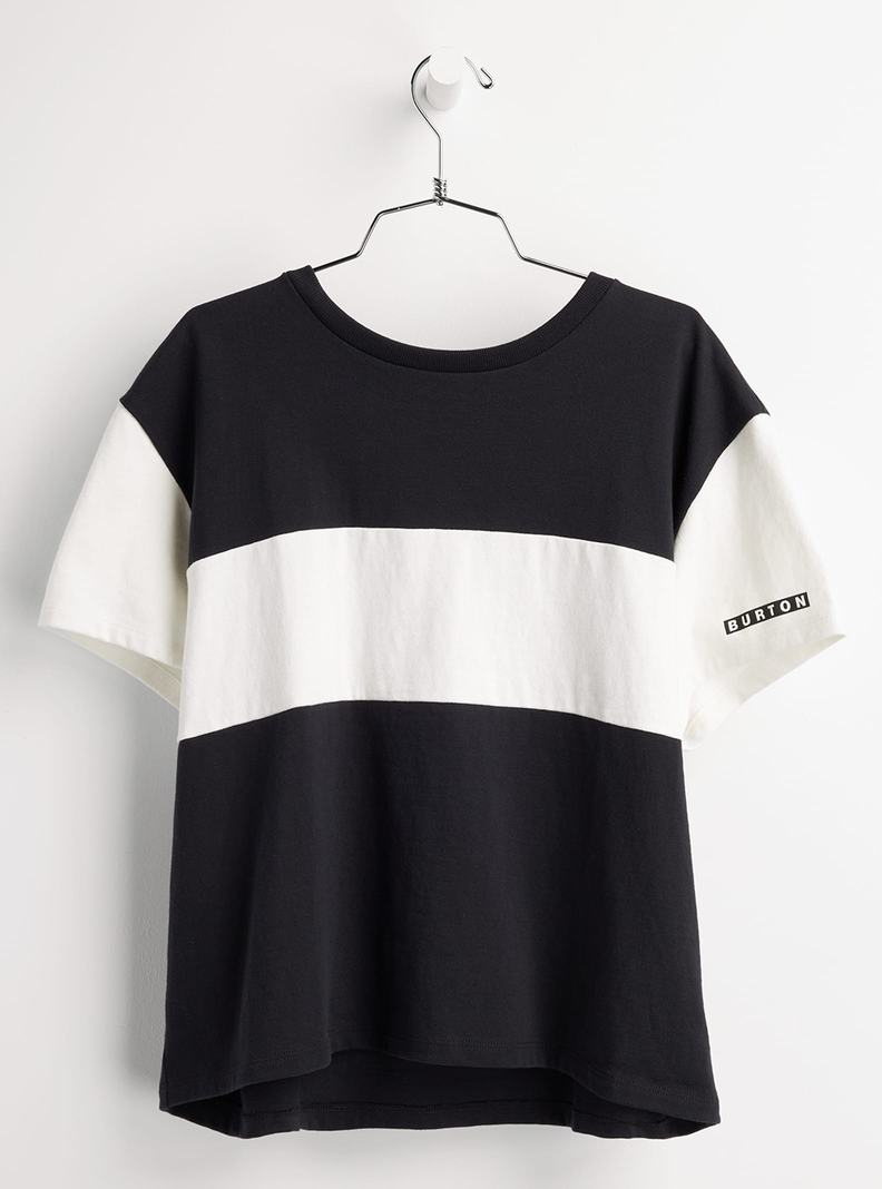 Black / White Burton Lowball Short Sleeve Women's T-Shirts | MZYQFR107