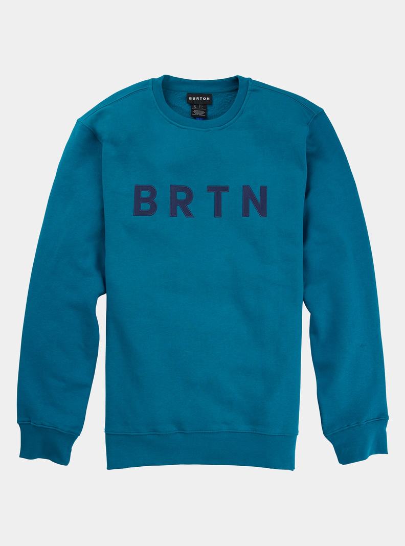 Blue Burton BRTN Crew Men's Sweatshirts | GTHELJ264