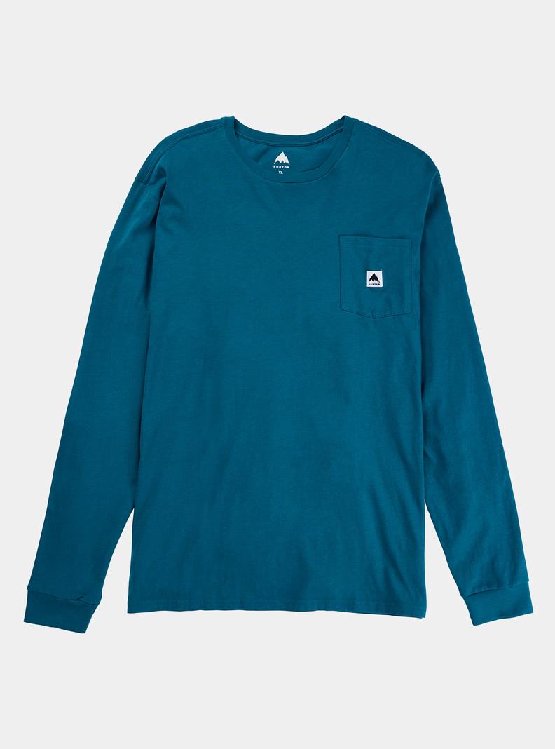 Blue Burton Colfax Long Sleeve Men's T-Shirts | FNSQRA528