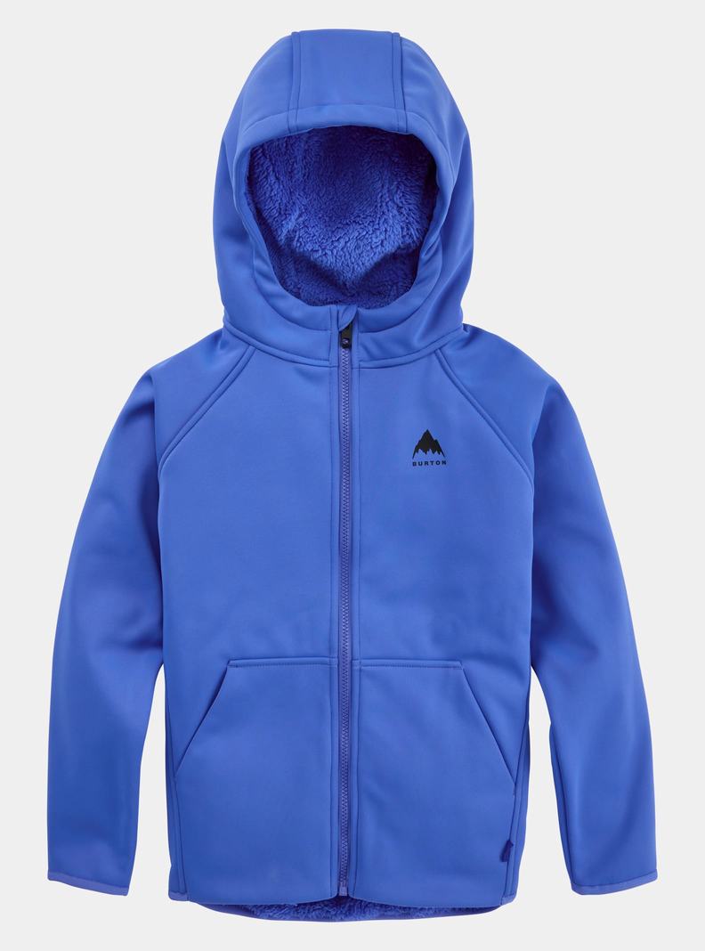 Blue Burton Crown Weatherproof Full-Zip Sherpa Fleece Kids' Sweatshirts | PKYFRX052