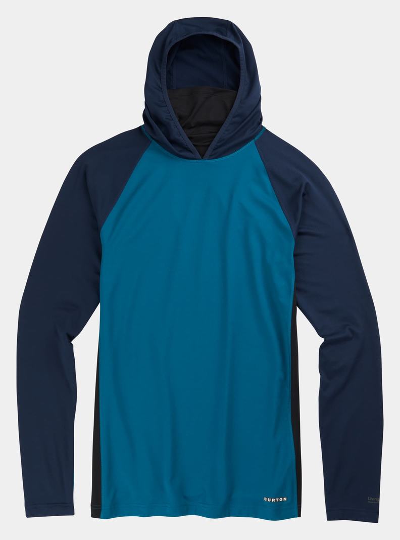 Blue Burton Midweight X Base Layer Long Neck Hoodie Men's Base Layer Top | TQLVFW340