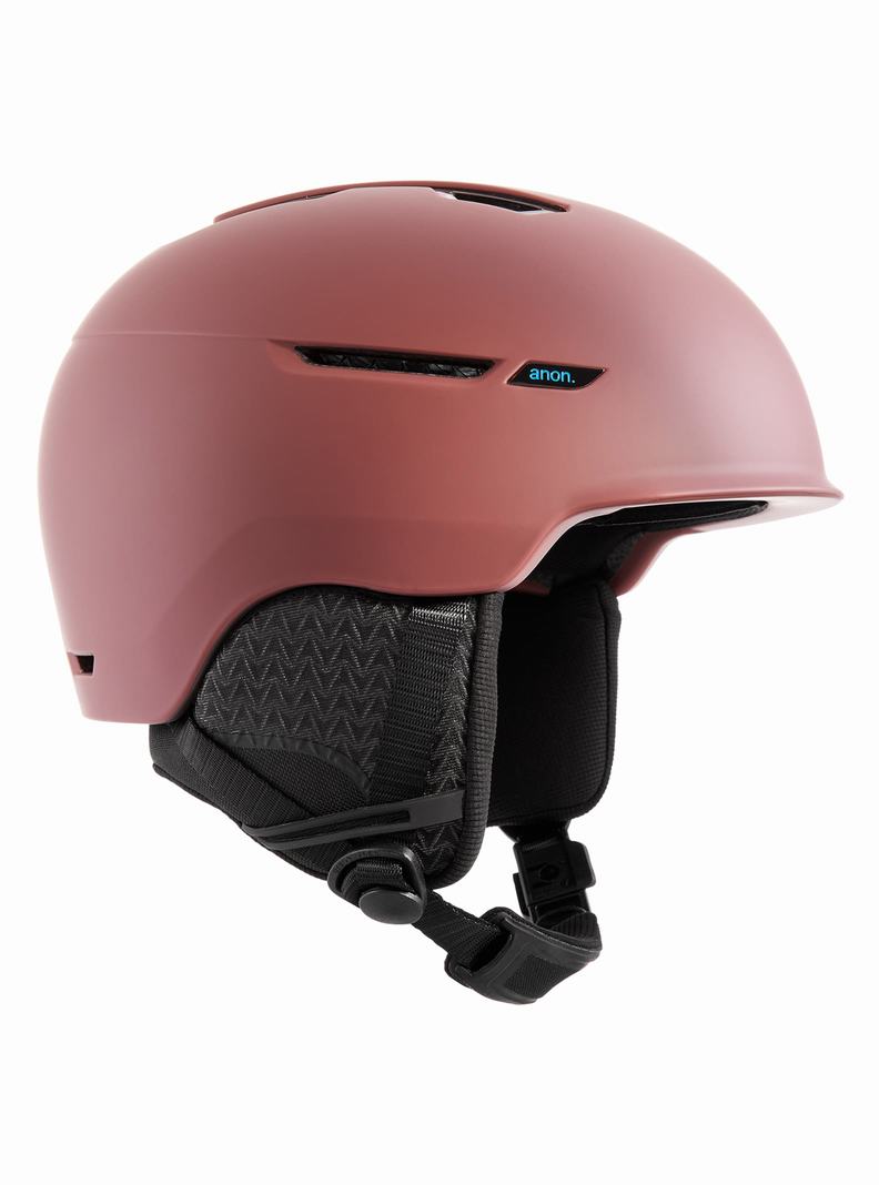 Burgundy Burton Anon Logan WaveCel Men's Snowboard Helmets | MDKTSA806