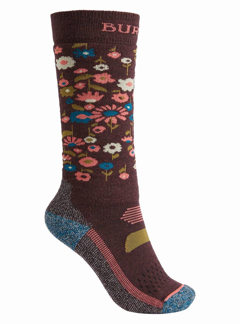 Flower Camo Burton Performance Midweight Kids' Socks | SZDAVK768