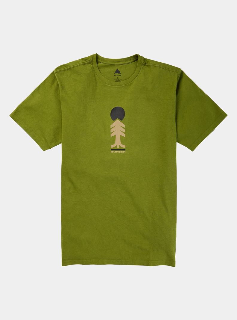 Green Burton Cartographer Short Sleeve Men's T-Shirts | XAOBPT539