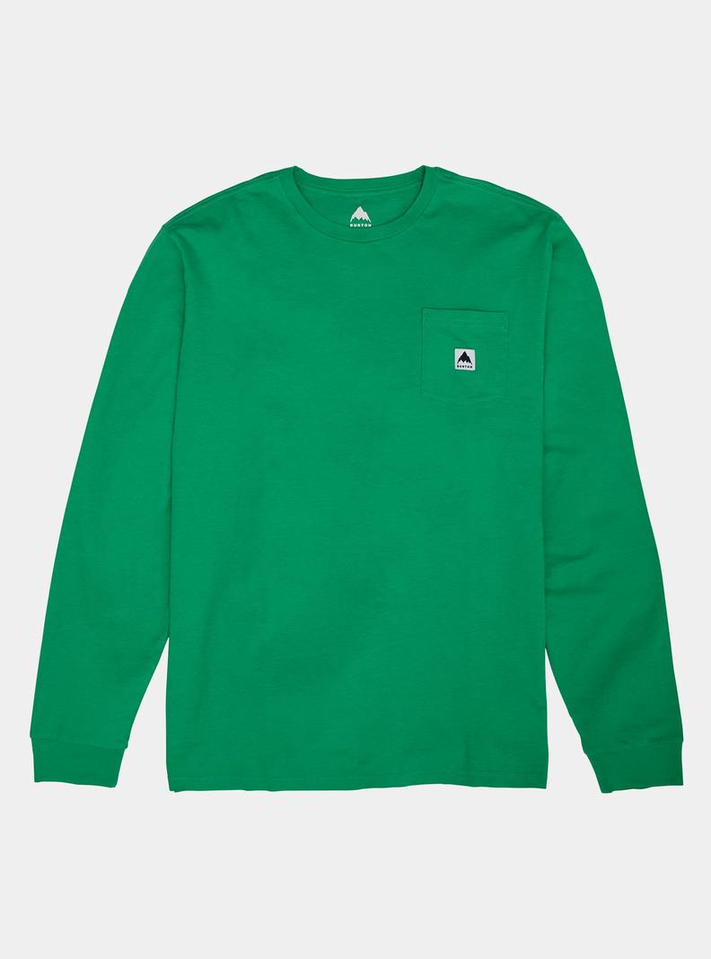 Green Burton Colfax Long Sleeve Men's T-Shirts | EPFVXN045