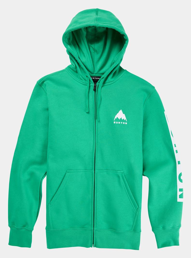 Green Burton Elite Full-Zip Men's Hoodies | ESHYMJ621