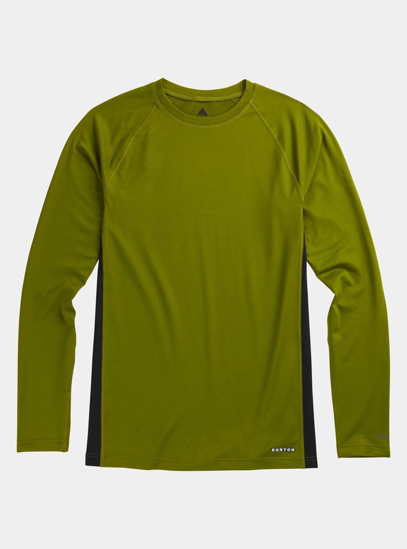 Green Burton Midweight X Base Layer Crewneck Men's Base Layer Top | CHBQXL387