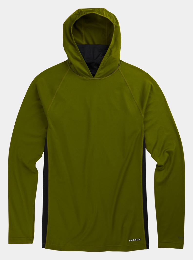 Green Burton Midweight X Base Layer Long Neck Hoodie Men's Base Layer Top | JGSIPW345