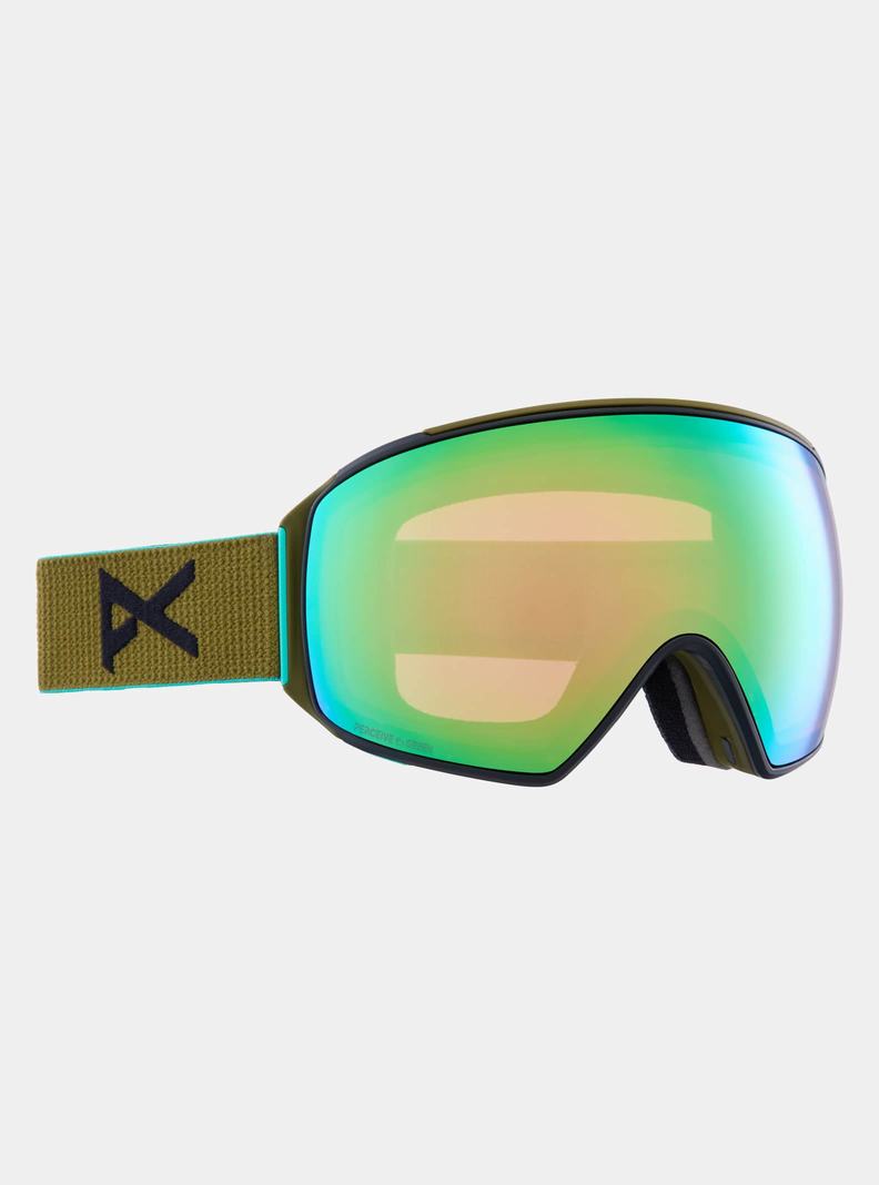 Green / Pink / Burton Anon M4 Goggles (Toric) + Bonus Lens + MFI® Face Mask Men's Ski Goggles | HKVTXJ042