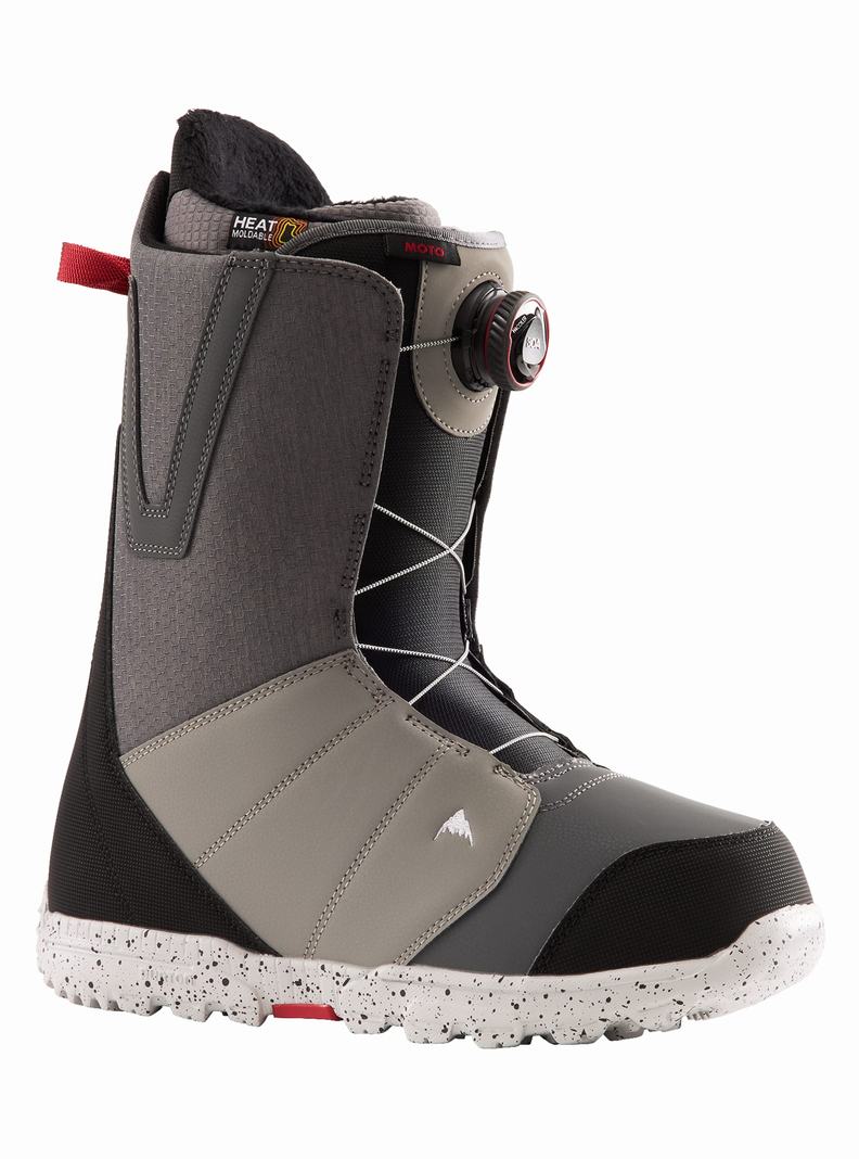 Grey / Black Burton Moto BOA® Men's Snowboard Boots | LKVADF821